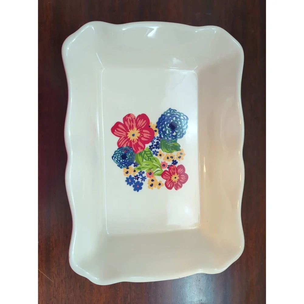 Pioneer Woman Ceramic Casserole Dish Salt Shaker Plate Butter Dish Base 4pc